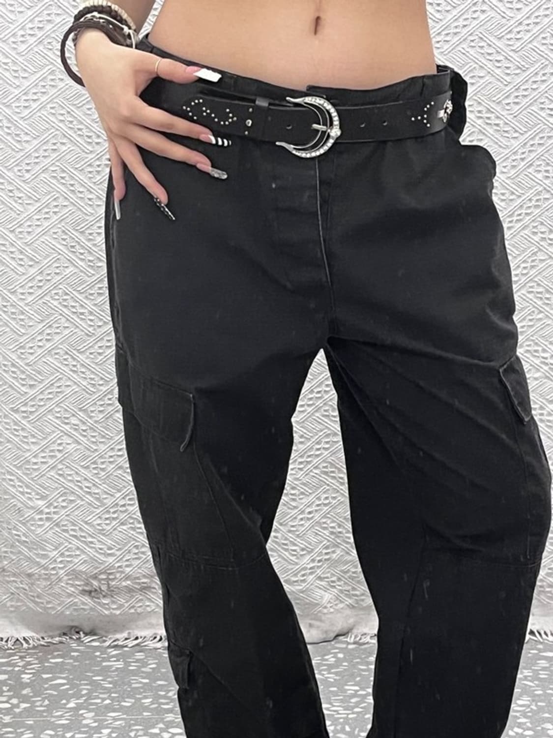 빈티지 웨스턴 락시크 펑크 큐빅 스터드 벨트 C10449 상품이미지1