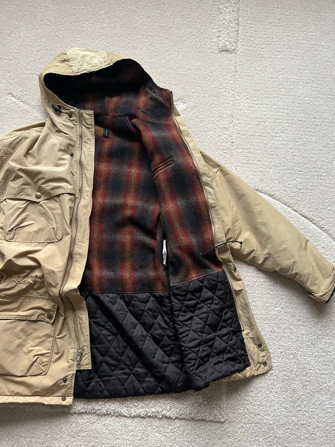 90s 울리치 플래드 라이닝 후디드 필드 자켓 (103–105) 상품이미지7