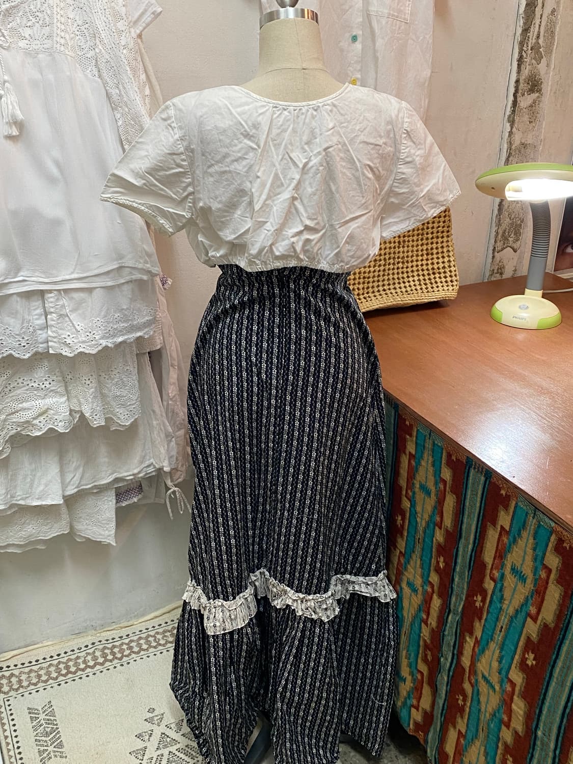 유럽빈티지 블라우스 치마 set 셋업 상품이미지6