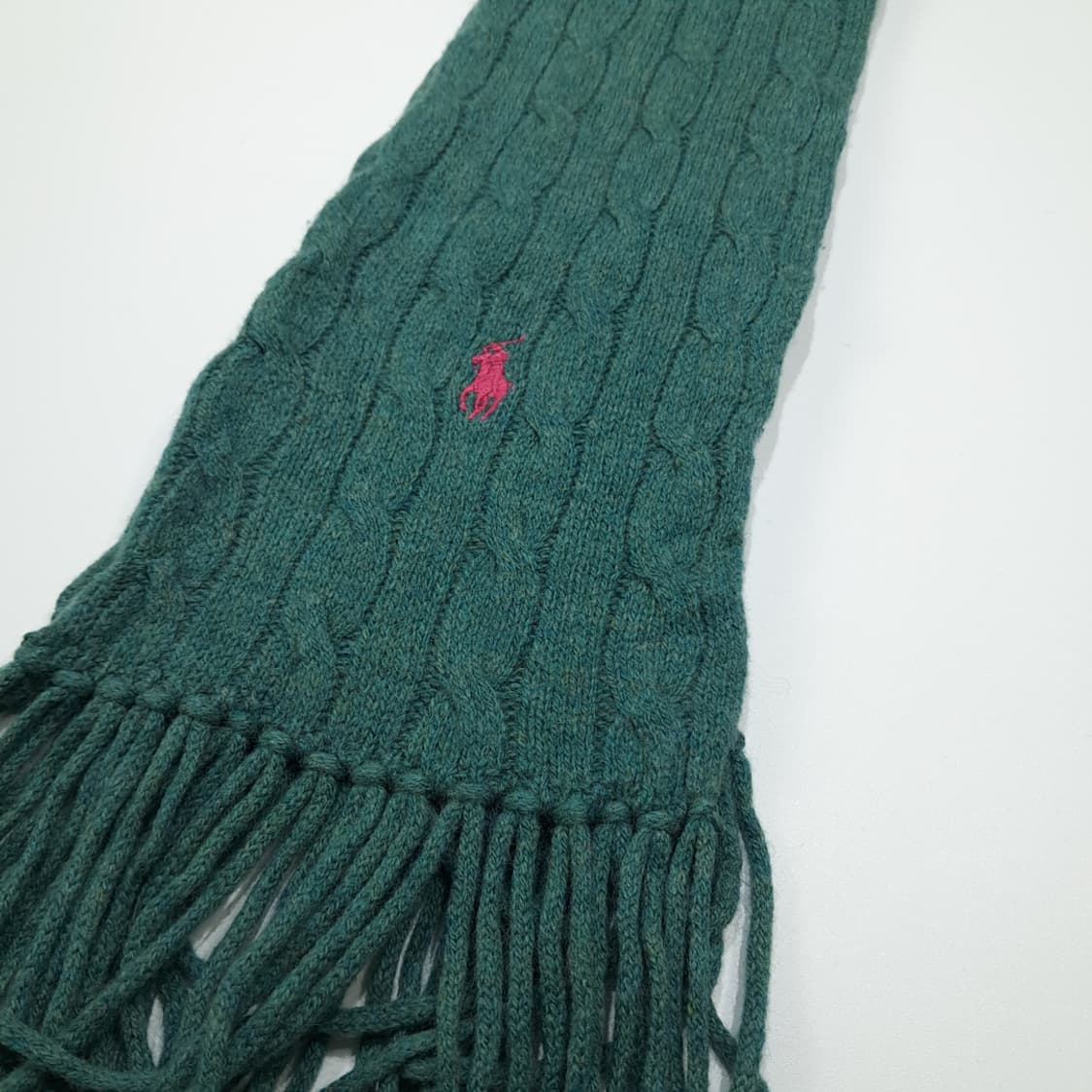 MX650 폴로 울캐시미어 케이블 핑크포니 그린 머플러 목도리 상품이미지5