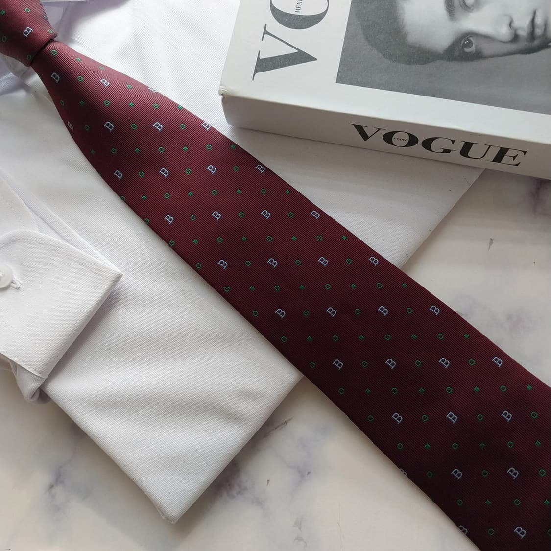 빈폴 실크 와인 B 패턴 넥타이 8.7cm A+등급 K2329
 상품이미지5