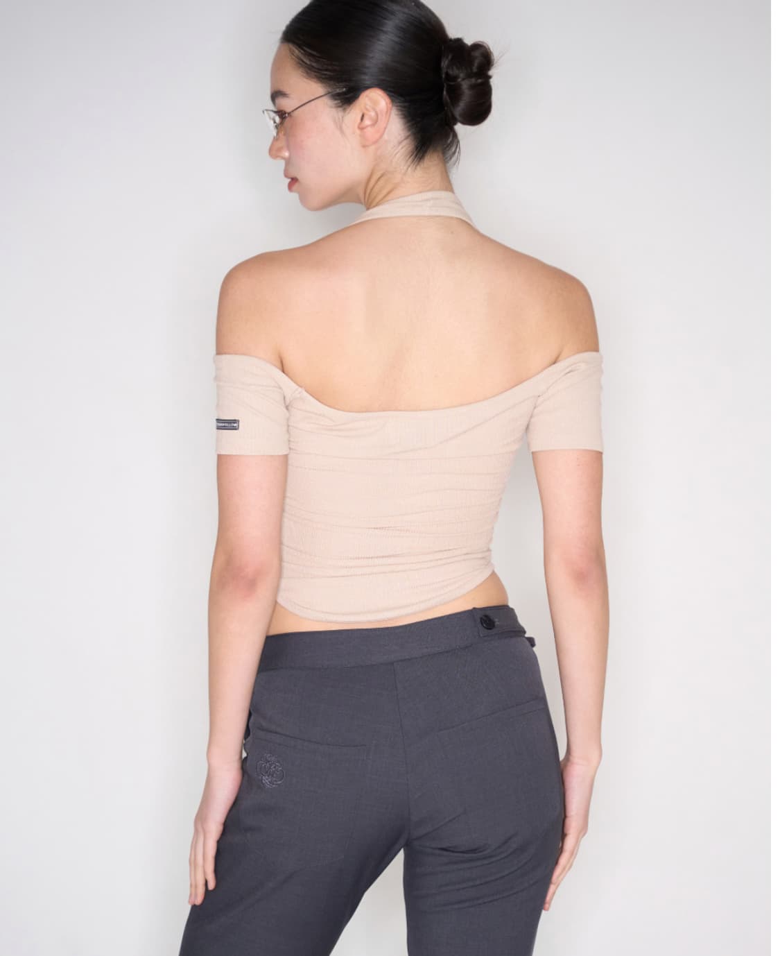 플리즈노팔로우 소피아 리본 부츠컷 슬렉스 차콜1사이즈 상품이미지9