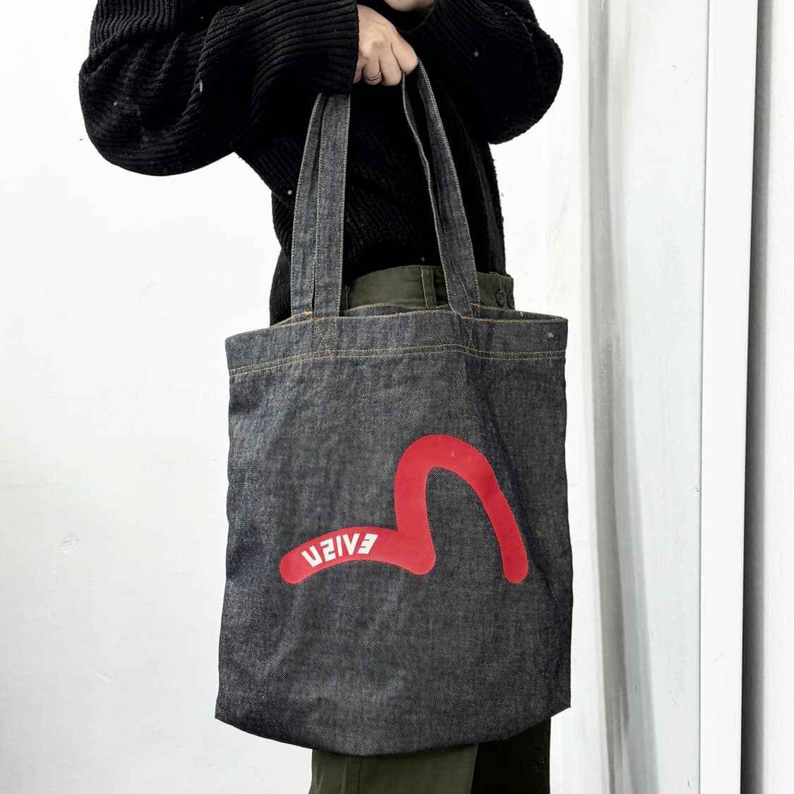 에비수 데님 토트백 상품이미지2