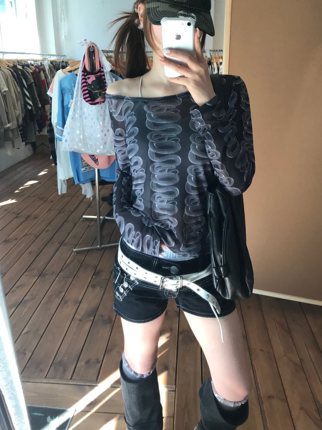 히스테릭글래머 스네이크 메쉬 롱슬리브 상품이미지5