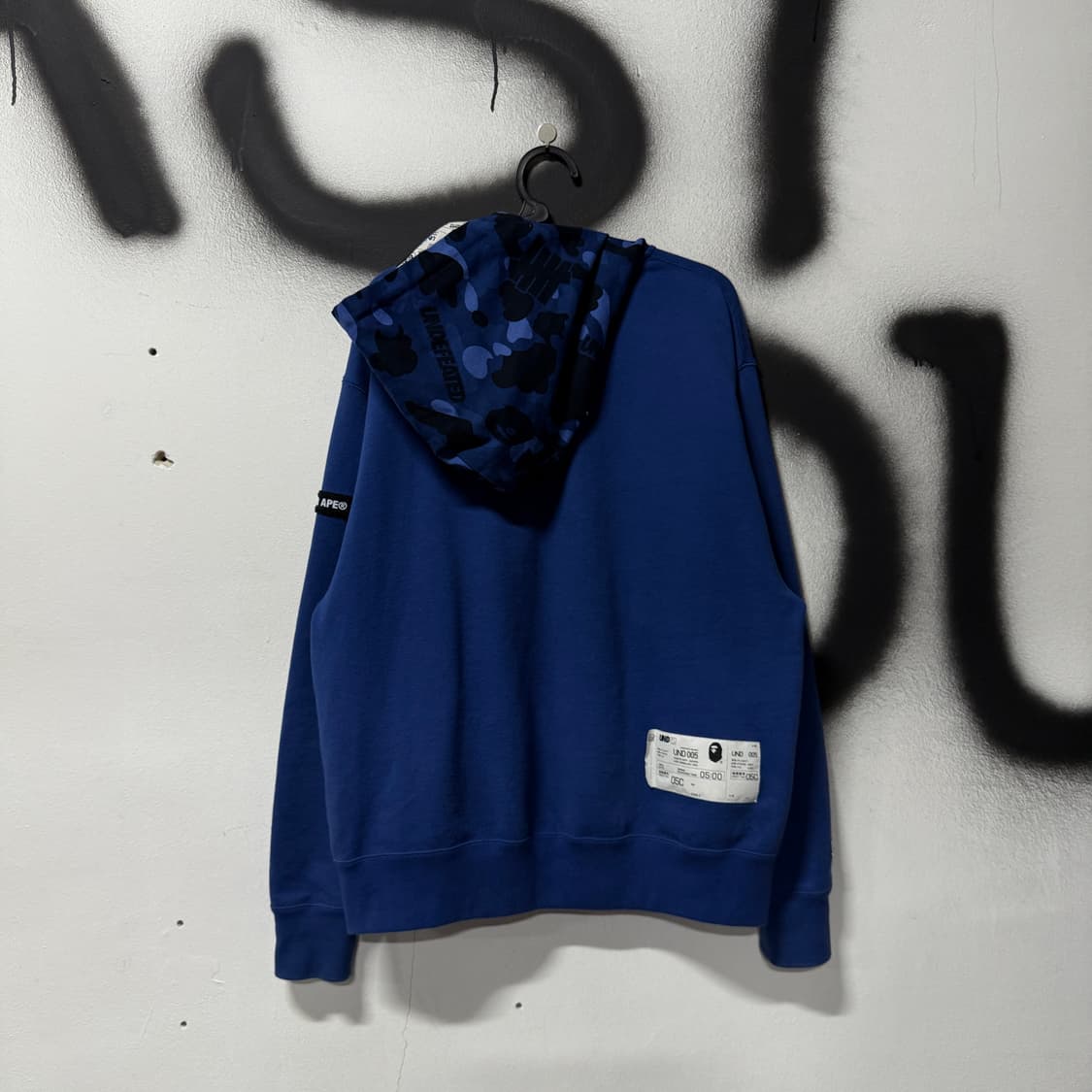 베이프 x 언디핏티드 컬러 카모 투웨이 릴렉스핏 집업 후디 블루 상품이미지3