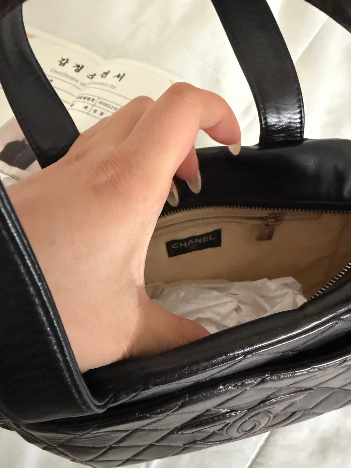 빈티지 샤넬 퀼팅 미니 토트백 블랙 상품이미지10