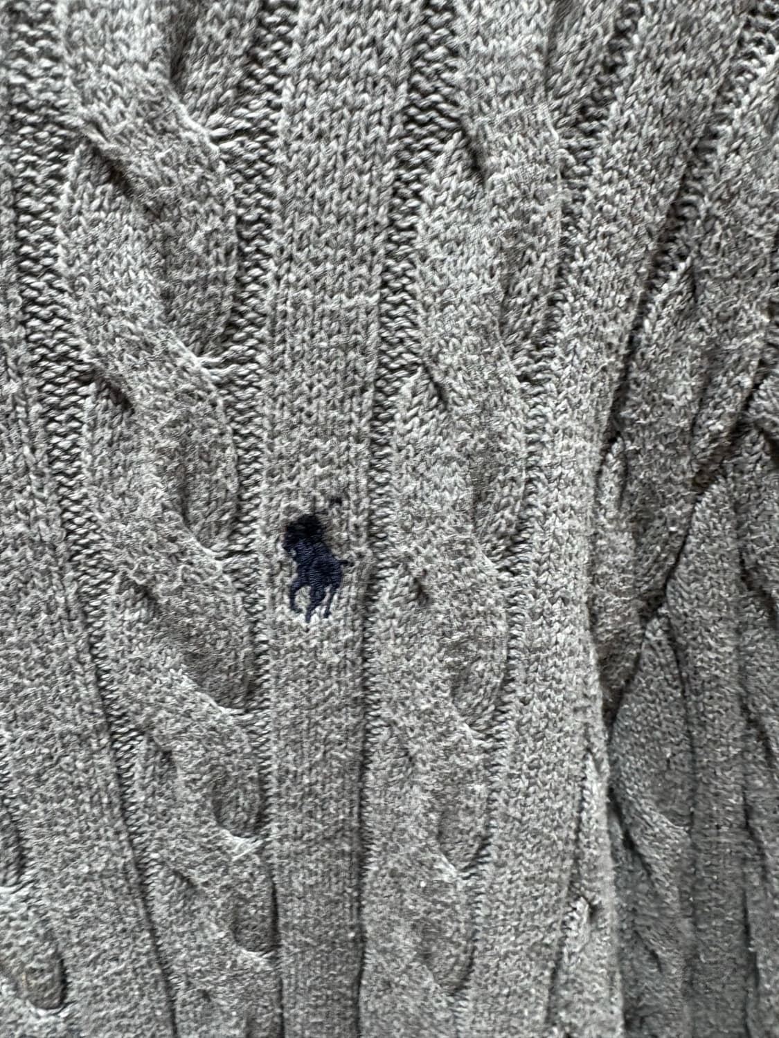 S 폴로랄프로렌 네이비포니 그레이 케이블 니트 상품이미지4