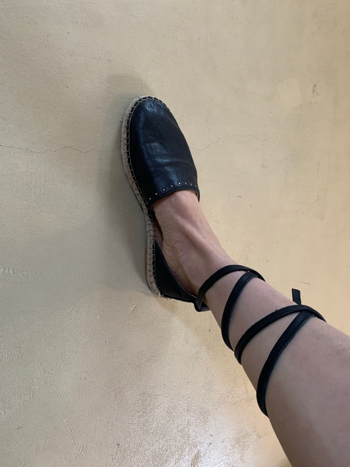 All Saints 올세인츠 블랙 레더 에스파드리유 샌들 상품이미지2