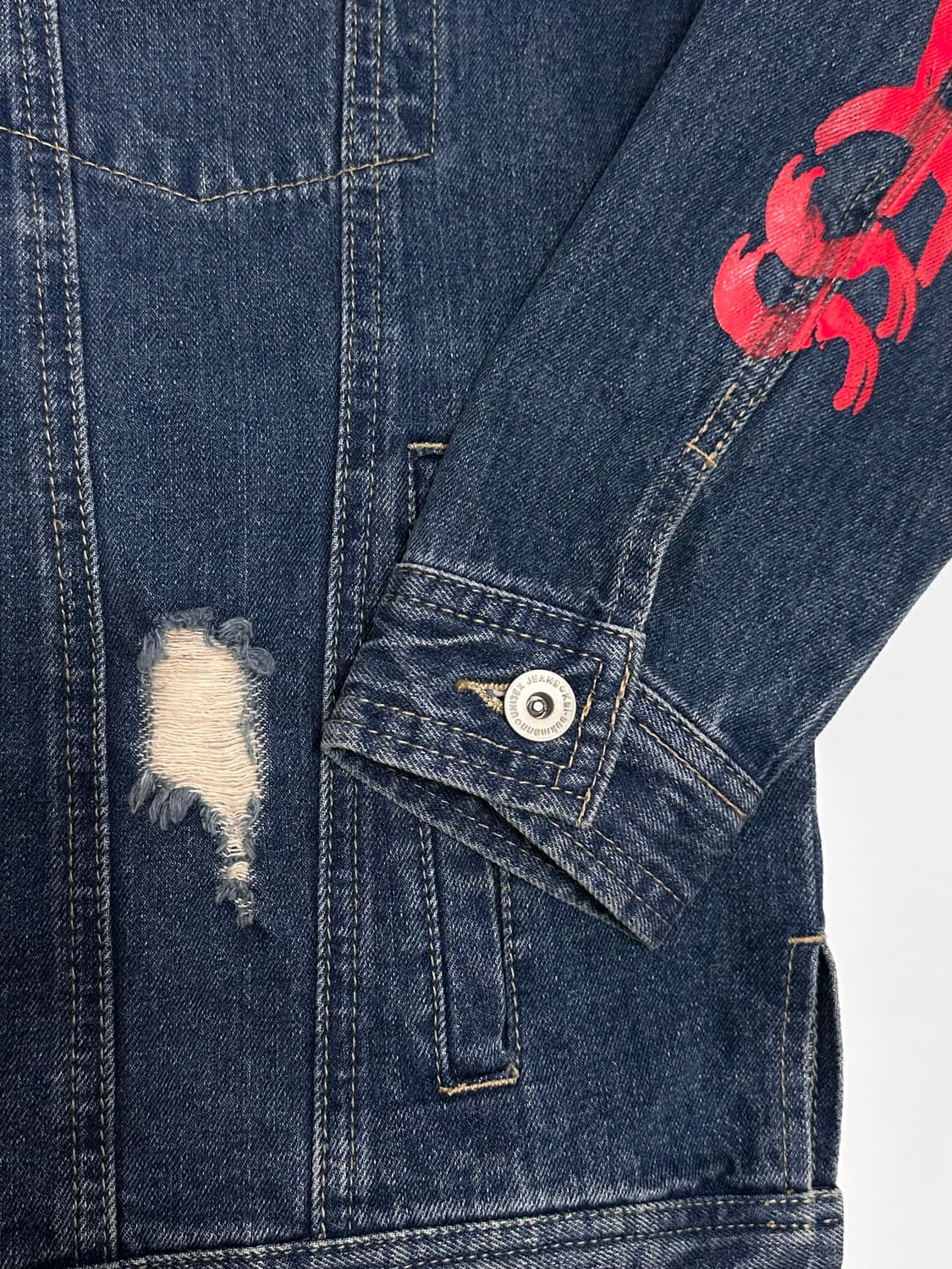 카이아크만 페인팅 데미지 데님 트러커 청자켓 상품이미지6