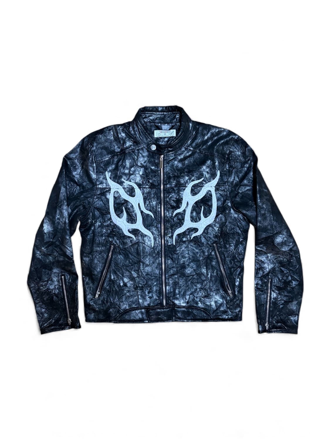 DND4DES PU레더 그래픽 모터사이클 자켓 (블랙) 상품이미지1