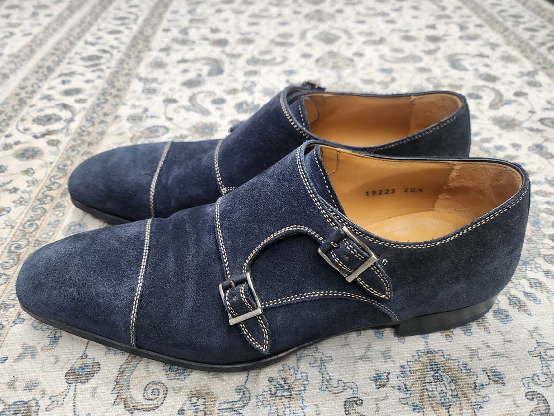 MAGNANNI 맥나니 스페인 네이비 스웨이드 명품 몽크스트랩 40.5 상품이미지2