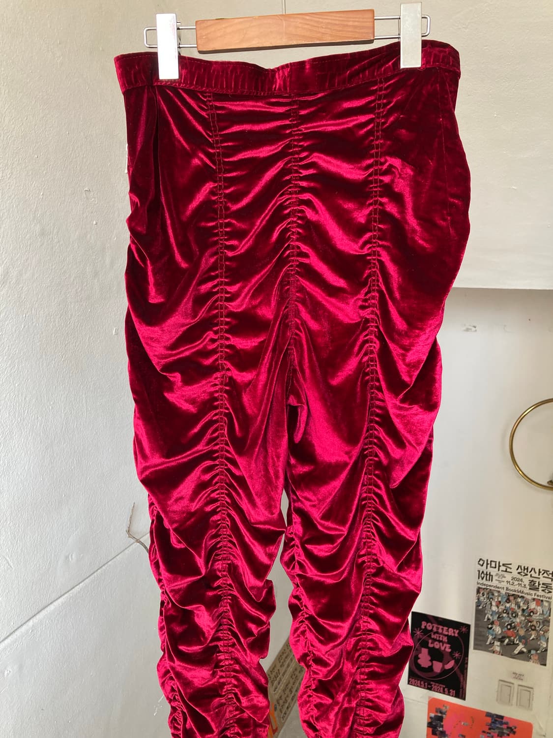 레드 벨벳 셔링 팬츠 상품이미지6