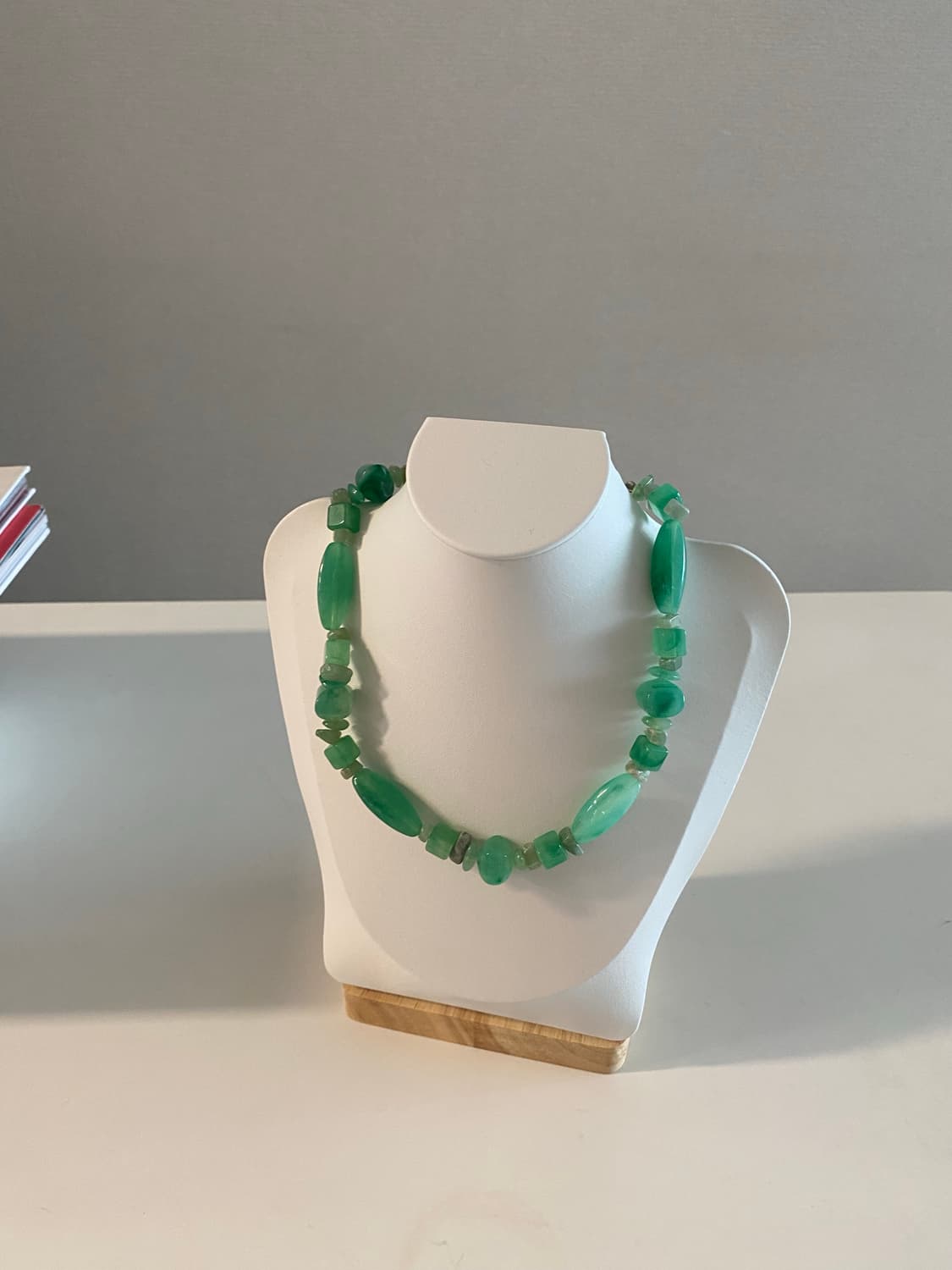 일본 빈티지 그린 비즈 목걸이 상품이미지8