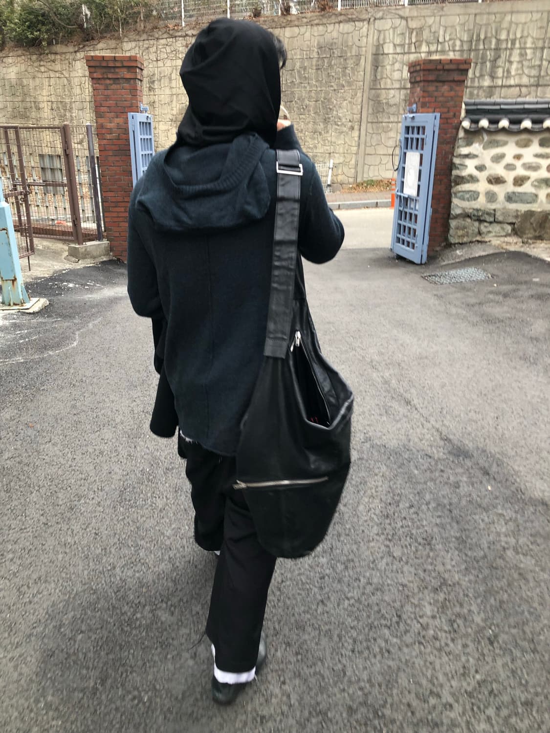 요지야마모토 후드 니트 코트 상품이미지1