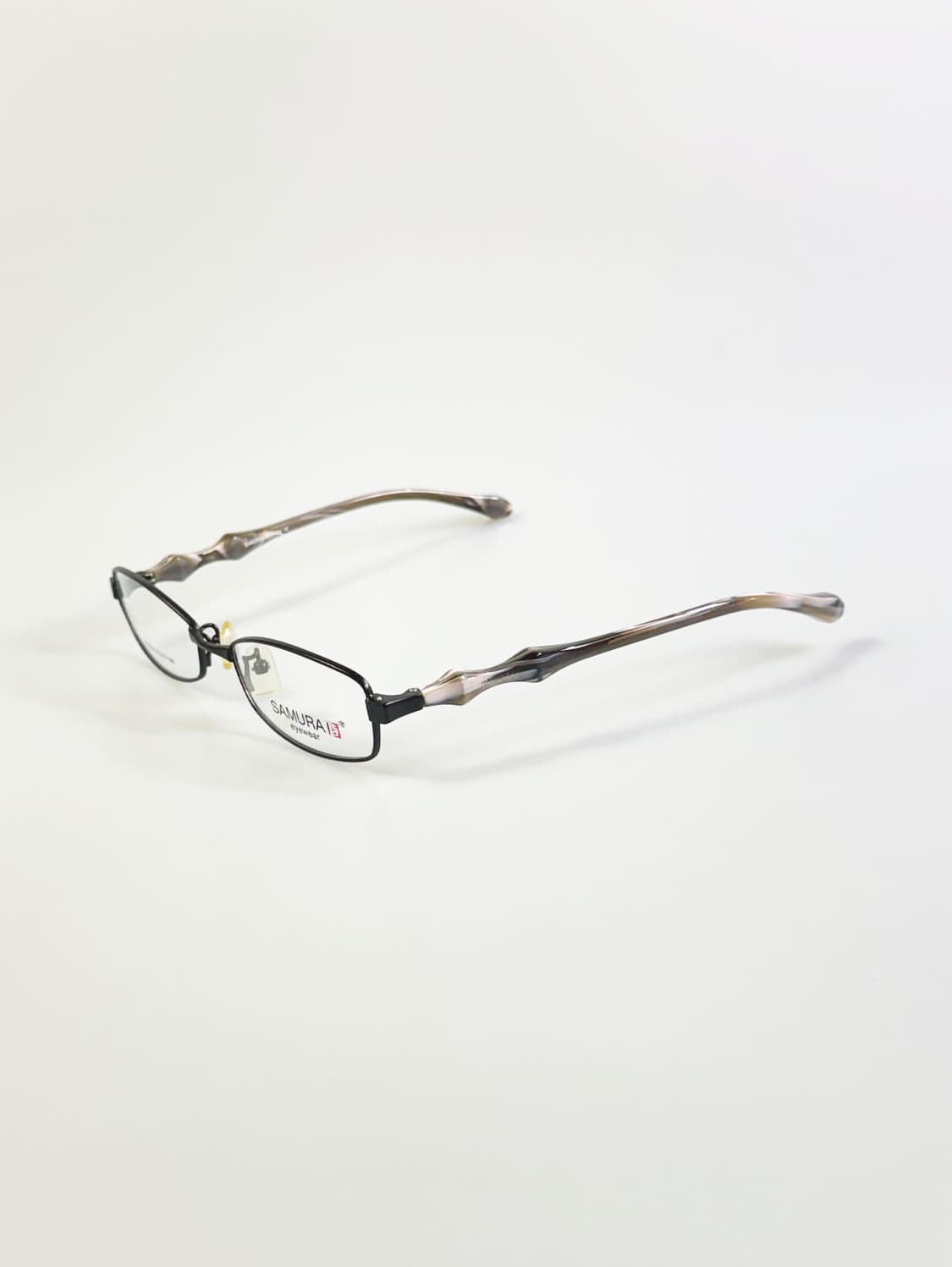 SAMURAI EYEWEAR 블랙 슬림 스퀘어 메탈 빈티지 안경 상품이미지3