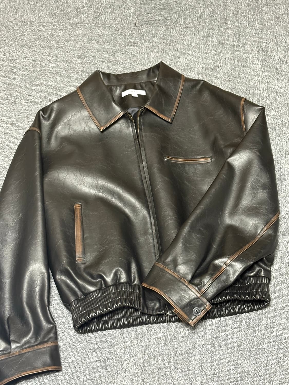 주앙옴므 레더 블루종 (블랙) L 상품이미지4