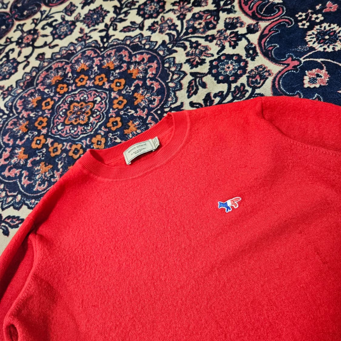 (국내매장)메종키츠네 폭스헤드 울 100% 슬림 니트 M size 상품이미지2