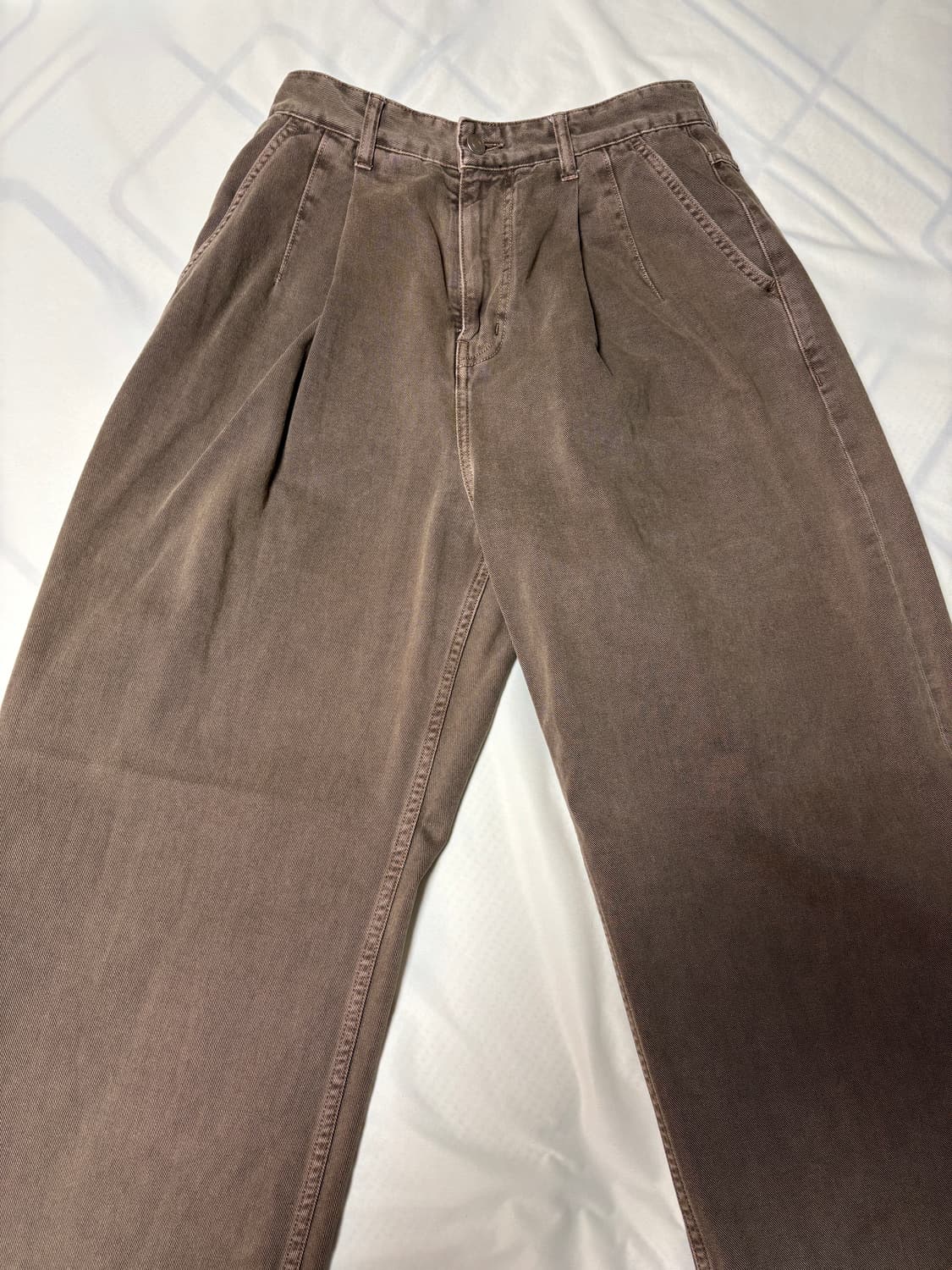 노운 벨티드 데님팬츠 브라운 1사이즈 상품이미지7