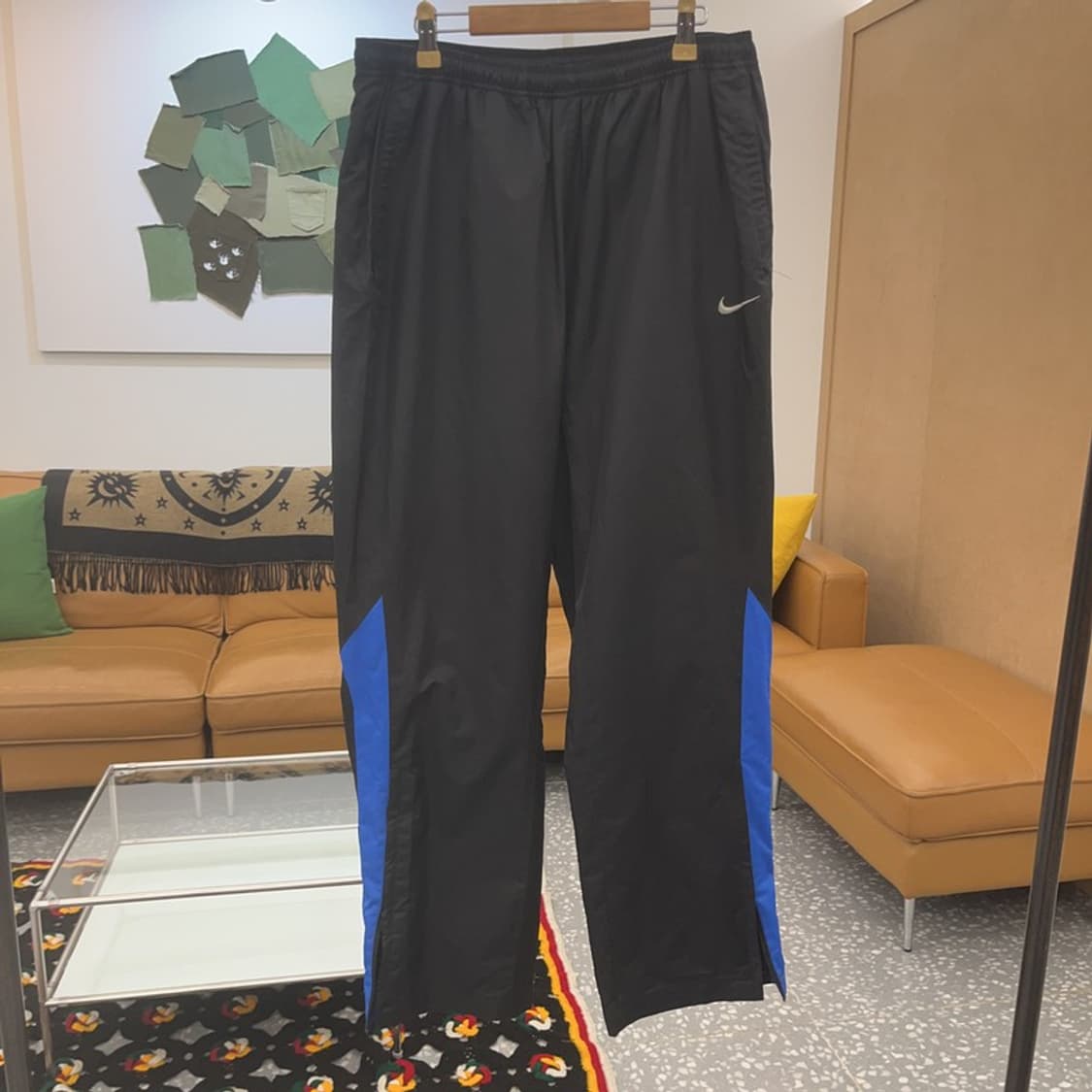 나이키 올드스쿨 블루 배색 와이드 트랙팬츠 L C06753 상품이미지2