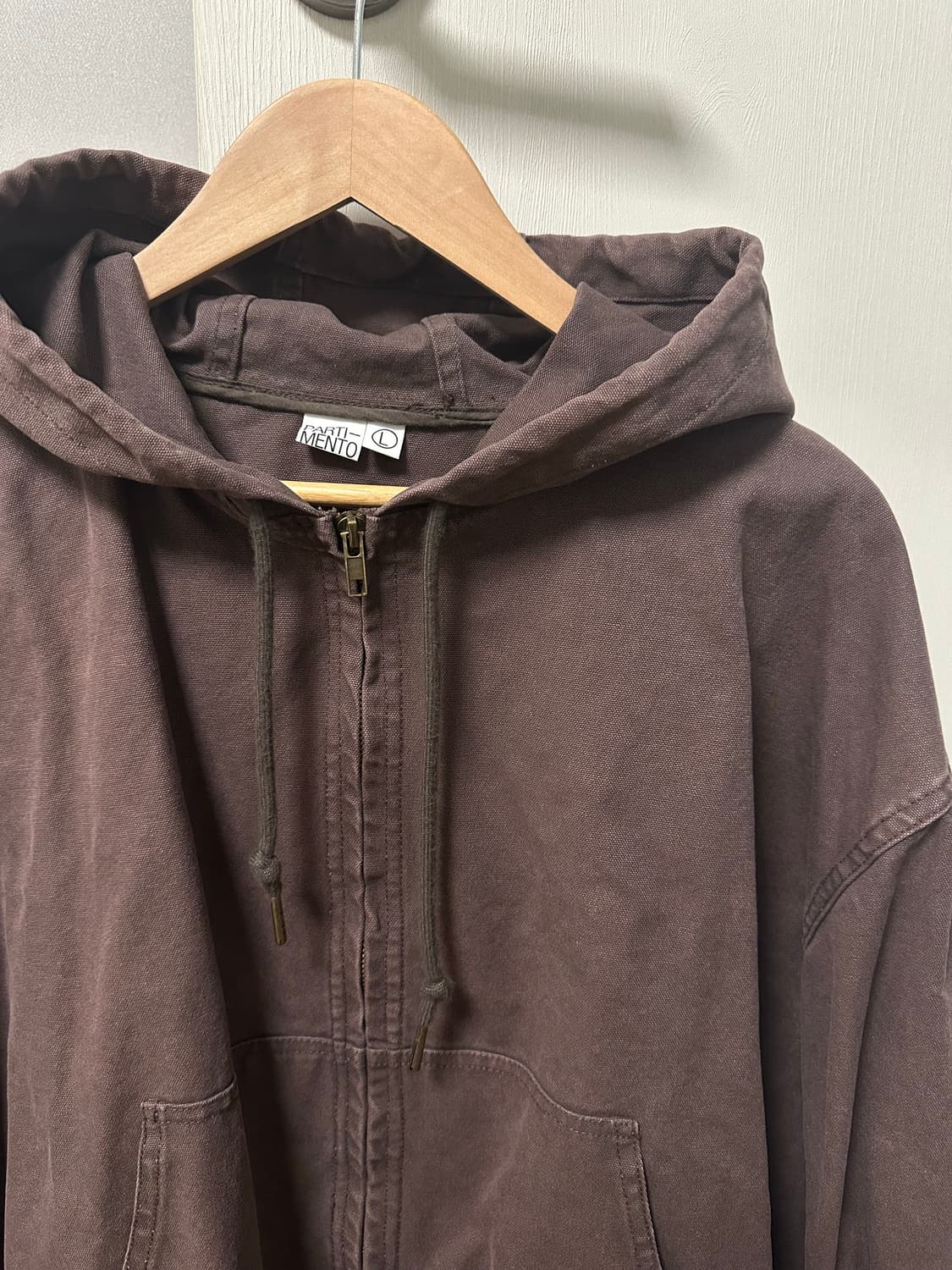 파르티멘토 빈티지 워시드 워크 후드집업(브라운) 상품이미지1
