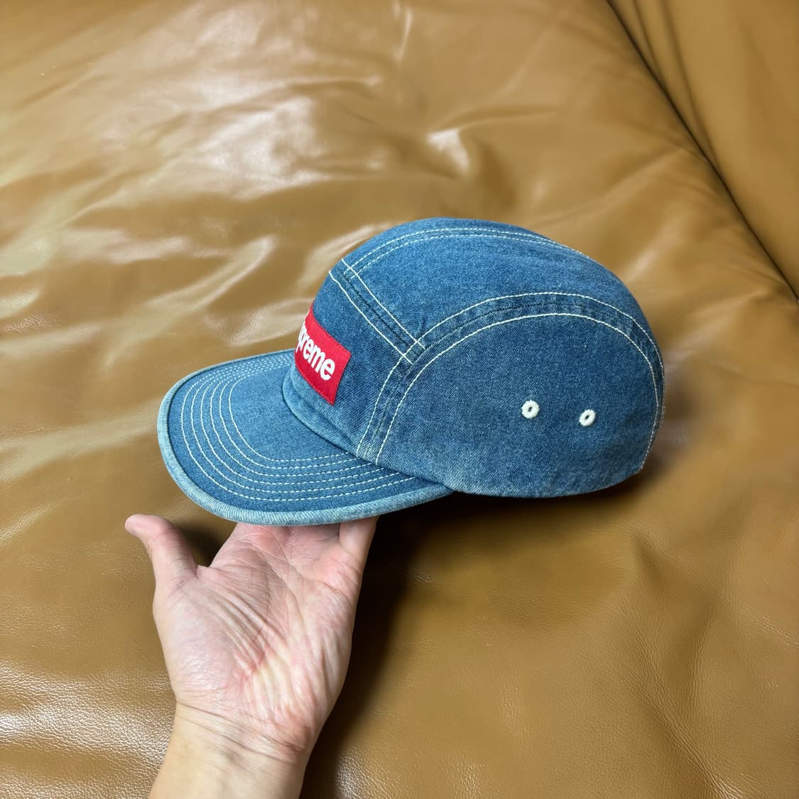 Supreme 슈프림 데님 캠프캡 모자 (Washed Denim) 상품이미지4