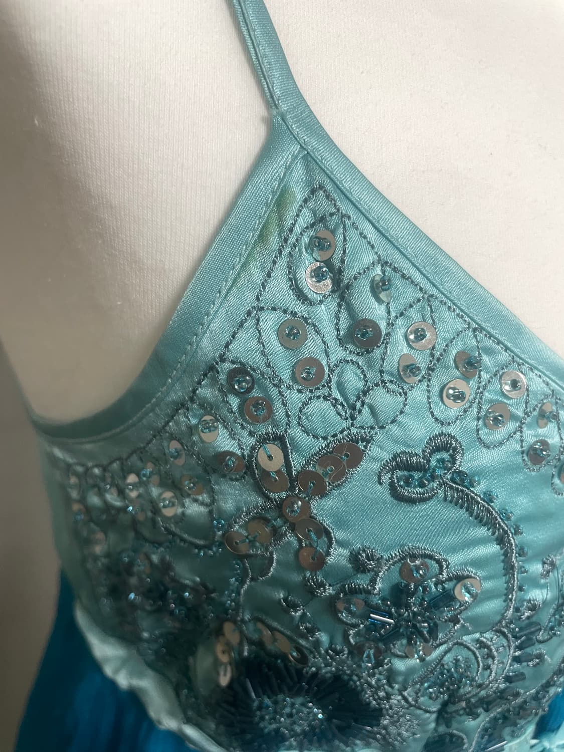 빈티지 스팽클 블루 언발란스 원피스 상품이미지4