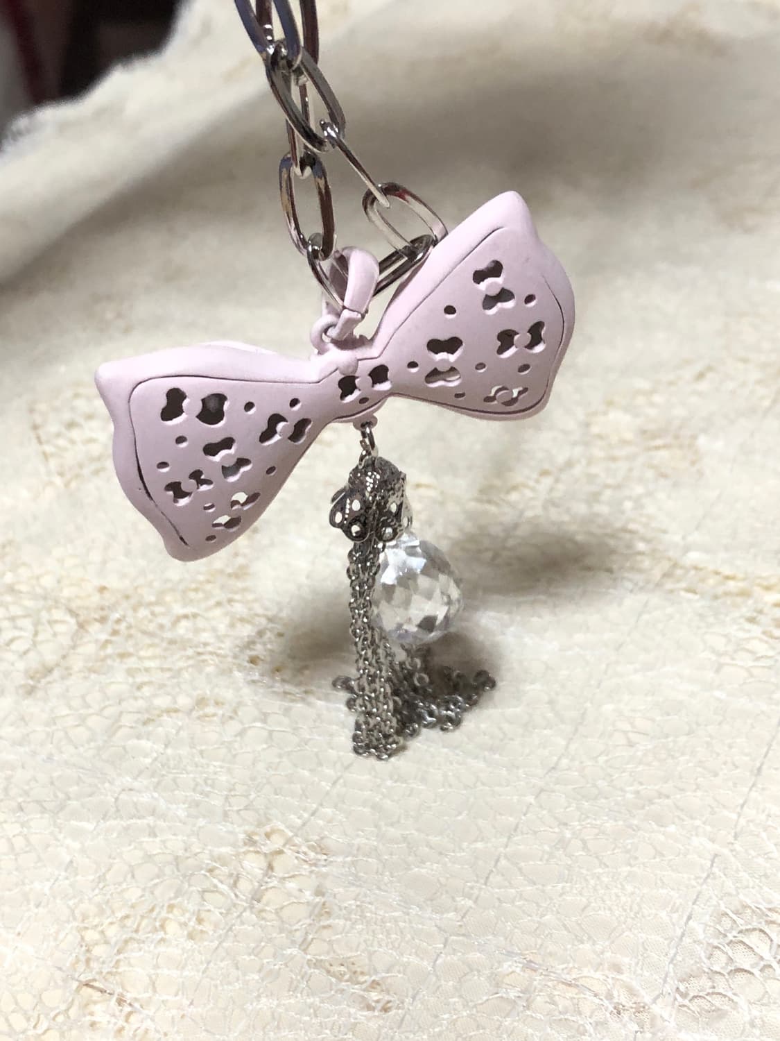 Pink Cubic Ribbon Chain Necklace 상품이미지8