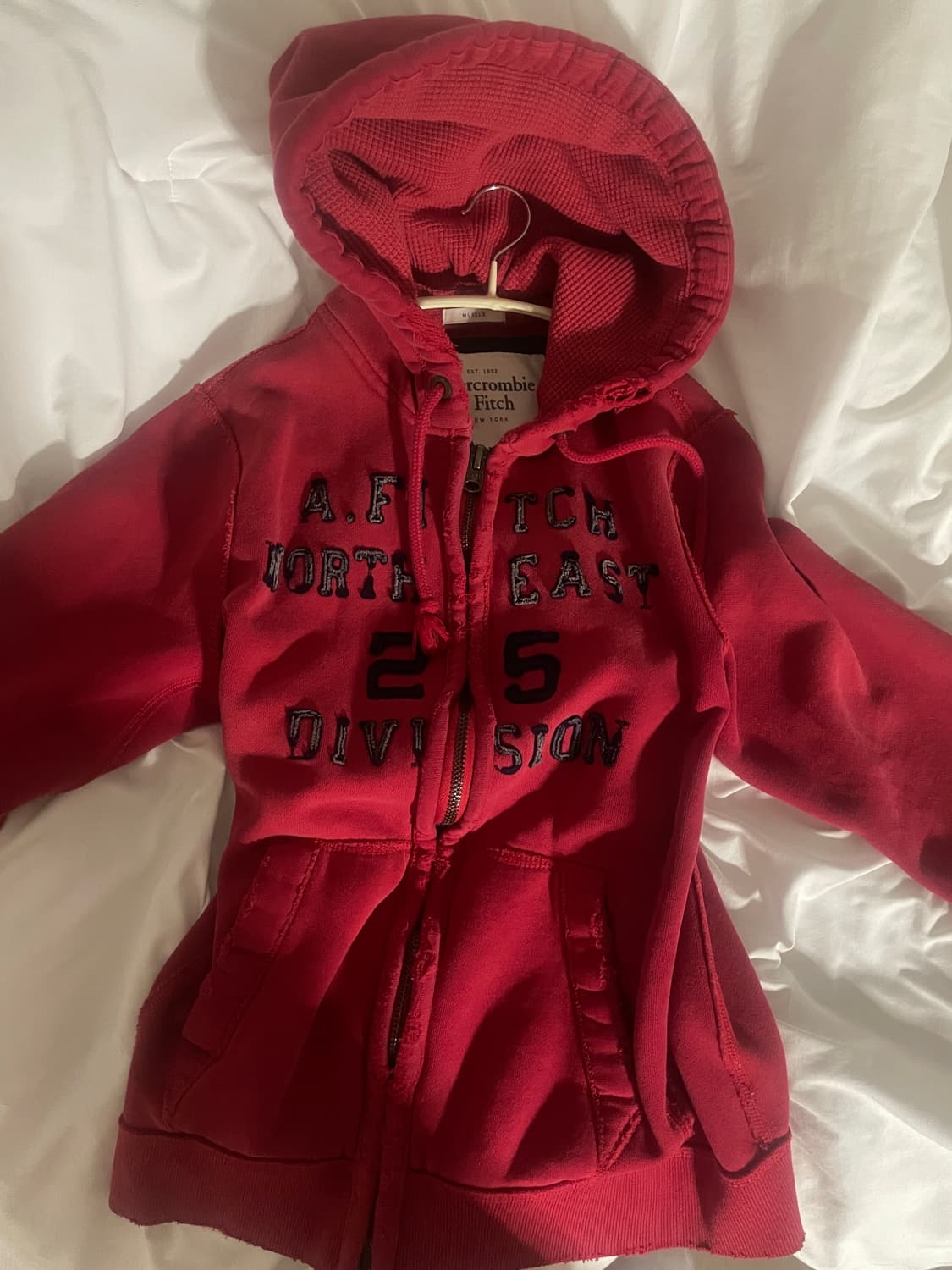 아베크롬비 레드 빈티지 후드집업 상품이미지1