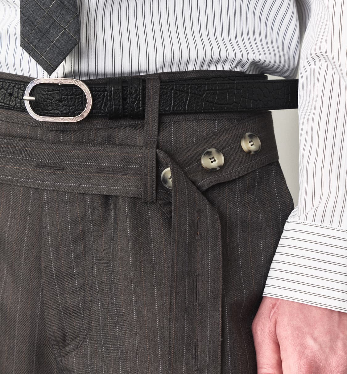 웨이비니스 26ss 레이어드 벨티드 트라우저 상품이미지1