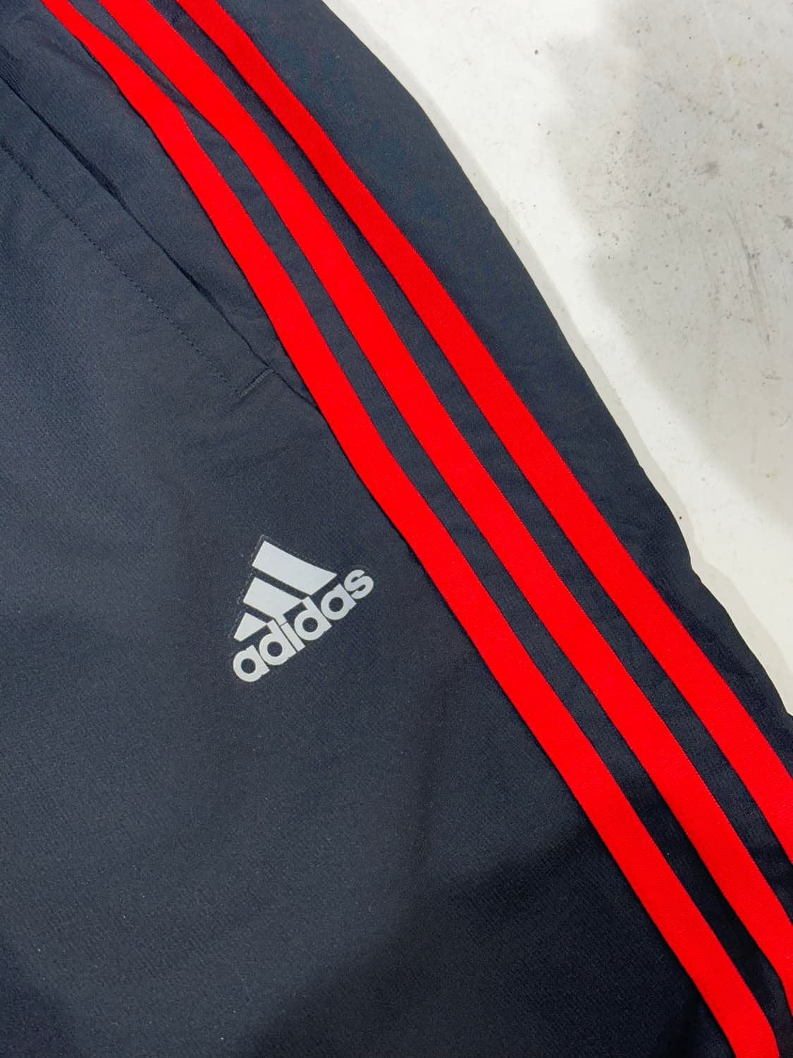00s 아디다스 블랙 와이드 네이비 레드 삼선 트랙 팬츠 L 상품이미지6