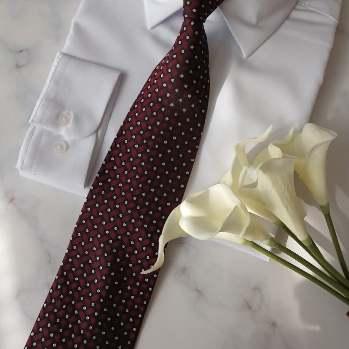 발렌시아가 실크 버건디 다이아 넥타이 9.5cm A~A+등급 A19000 상품이미지9
