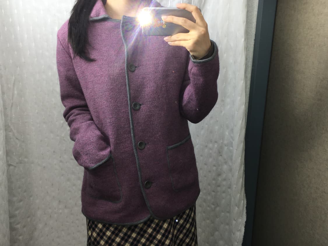 보라 카라 울 가디건 상품이미지5