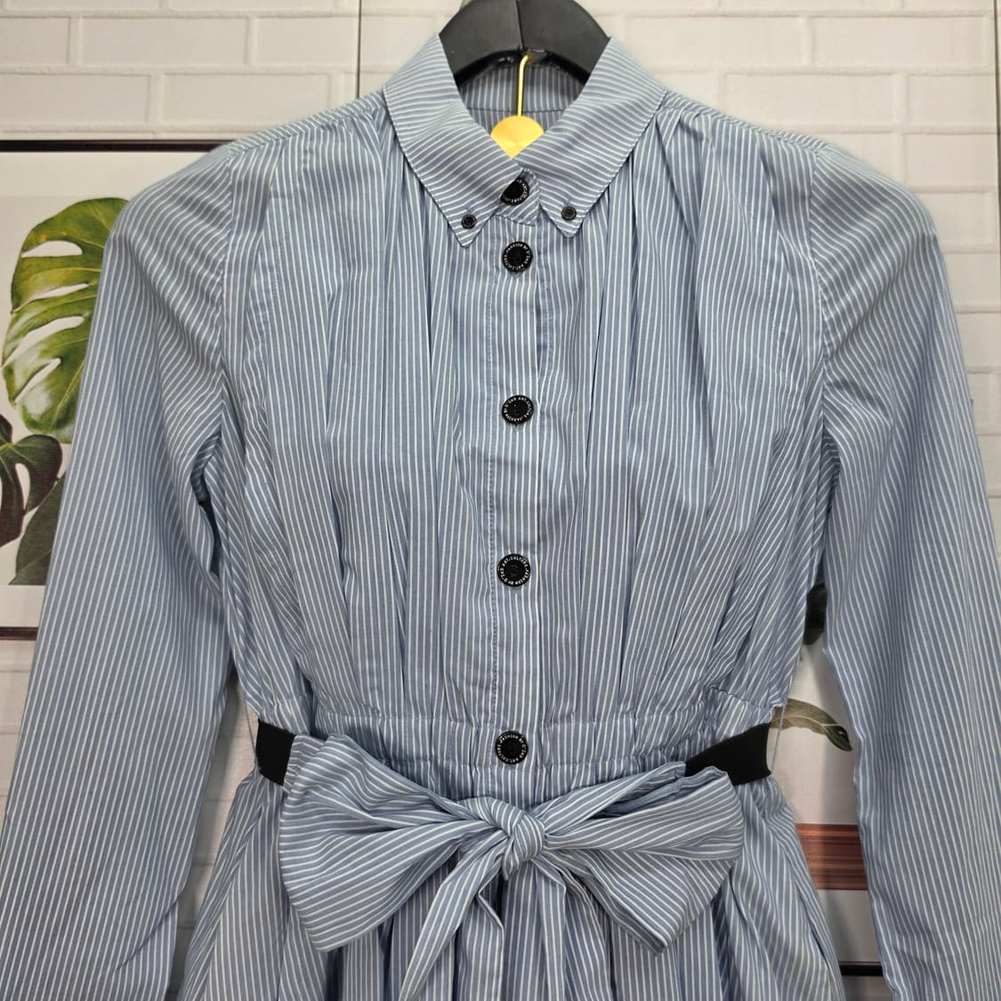 오즈세컨 스트라이프 벨트 긴팔 셔츠 원피스 66사이즈 (미착용) 상품이미지2