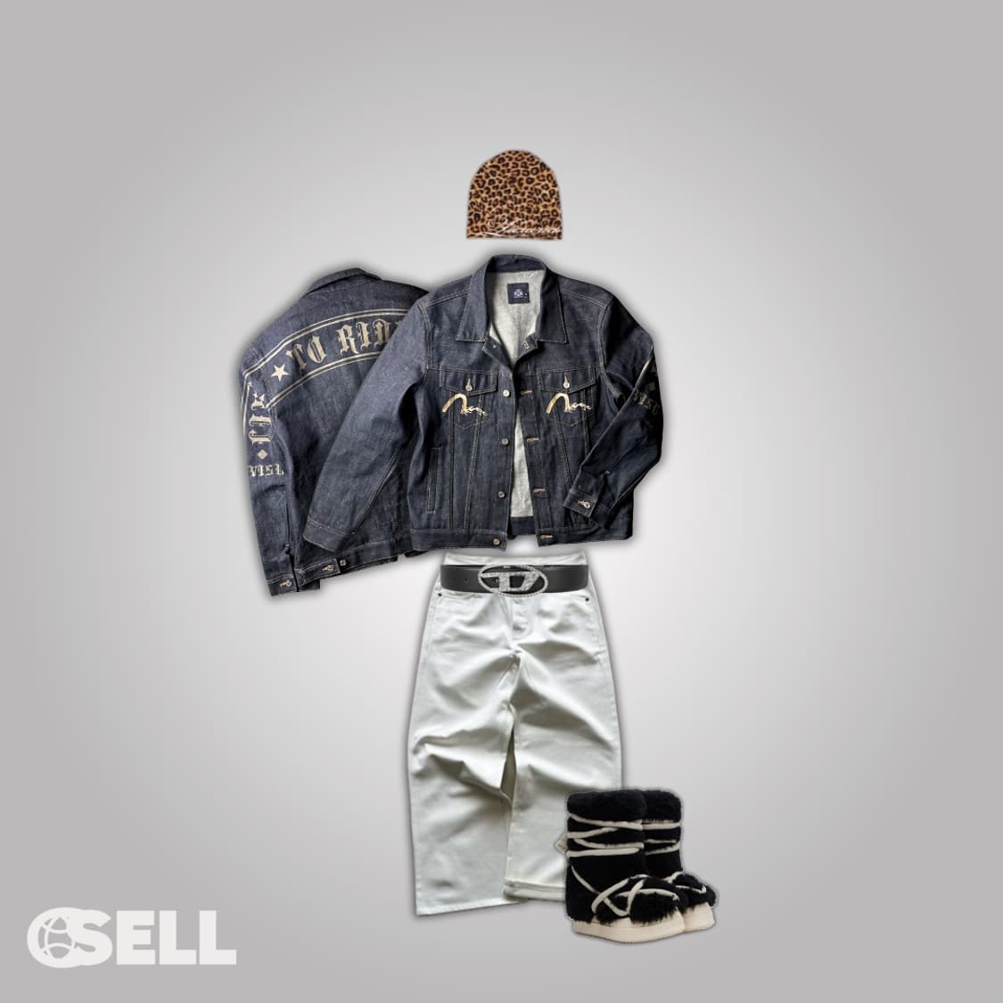 에비수 백로고 데님자켓 상품이미지3