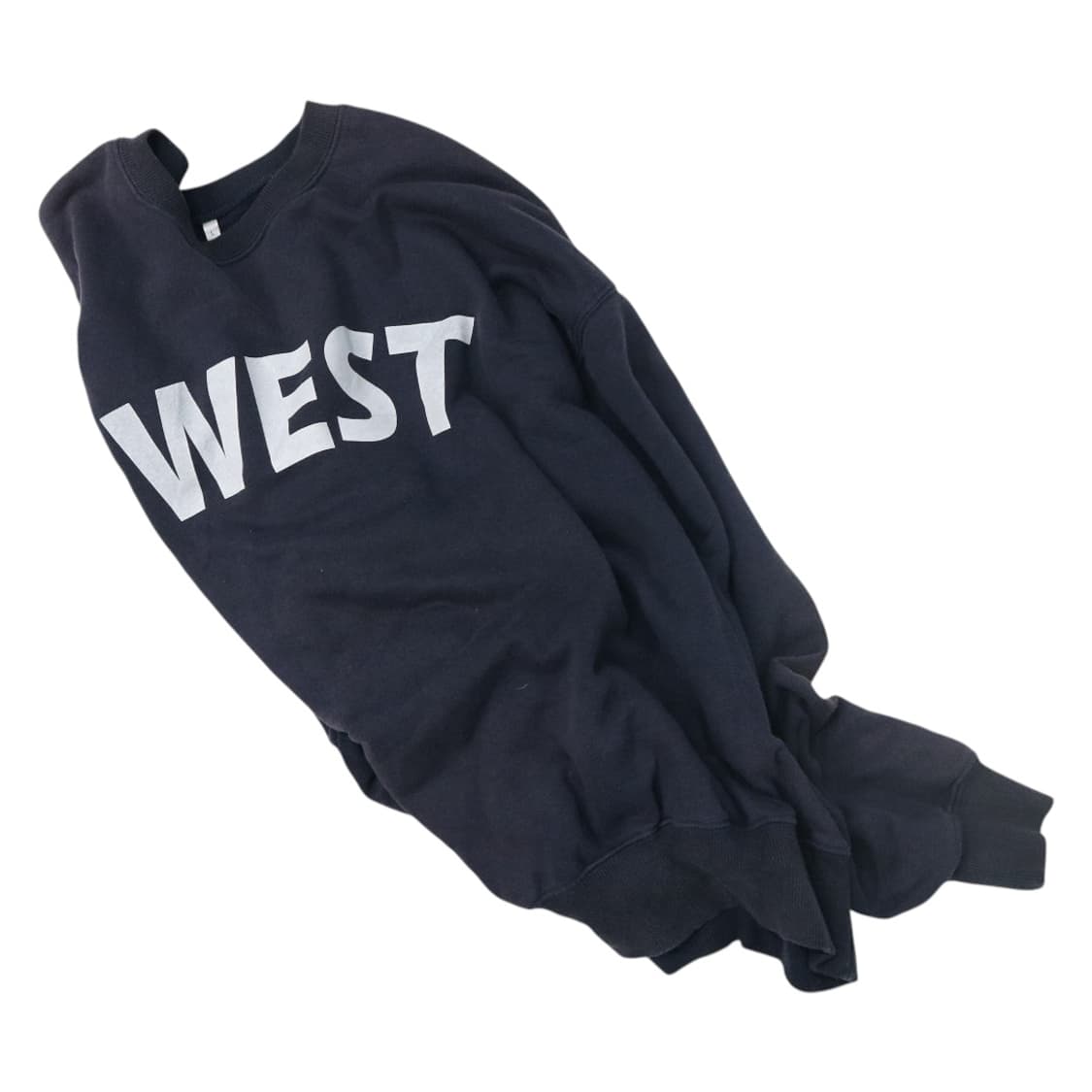 빈티지 차콜 네이비 WEST 아치 로고 헤비웨이트 스웻셔츠 (L) 상품이미지1