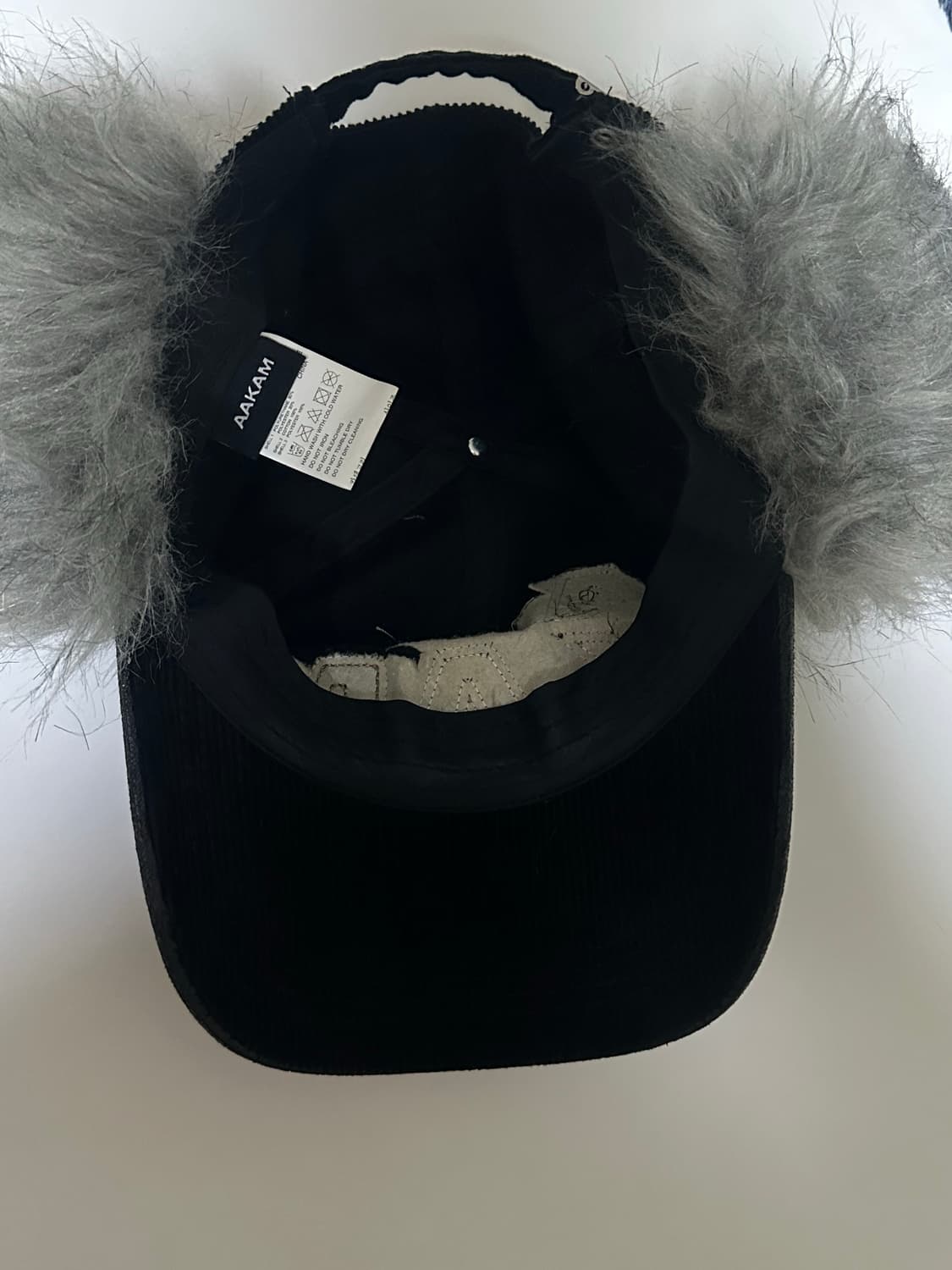 아캄 레더 믹스드 트래퍼 캡 트투퍼 캡 블랙 상품이미지4