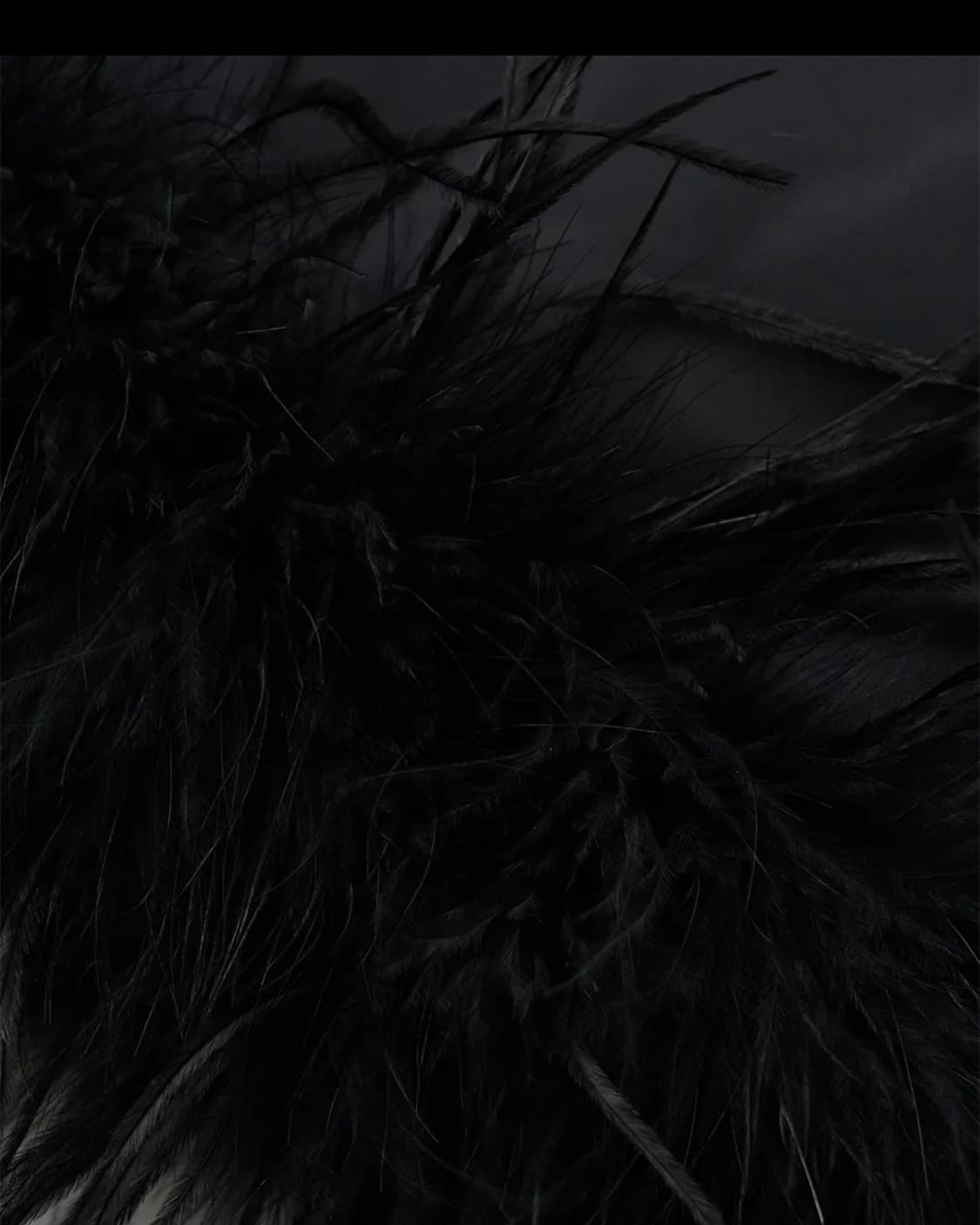 [새상품] 문선 타조 털 스커트 블랙 Ostrich Hair Skirt 상품이미지9