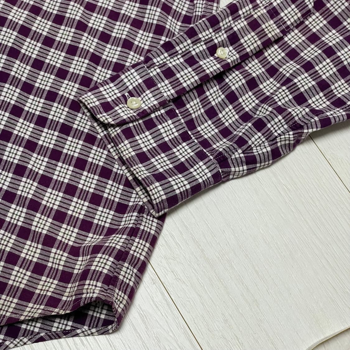 POLO 폴로 랄프로렌 포플린 퍼플 체크 셔츠 상품이미지4