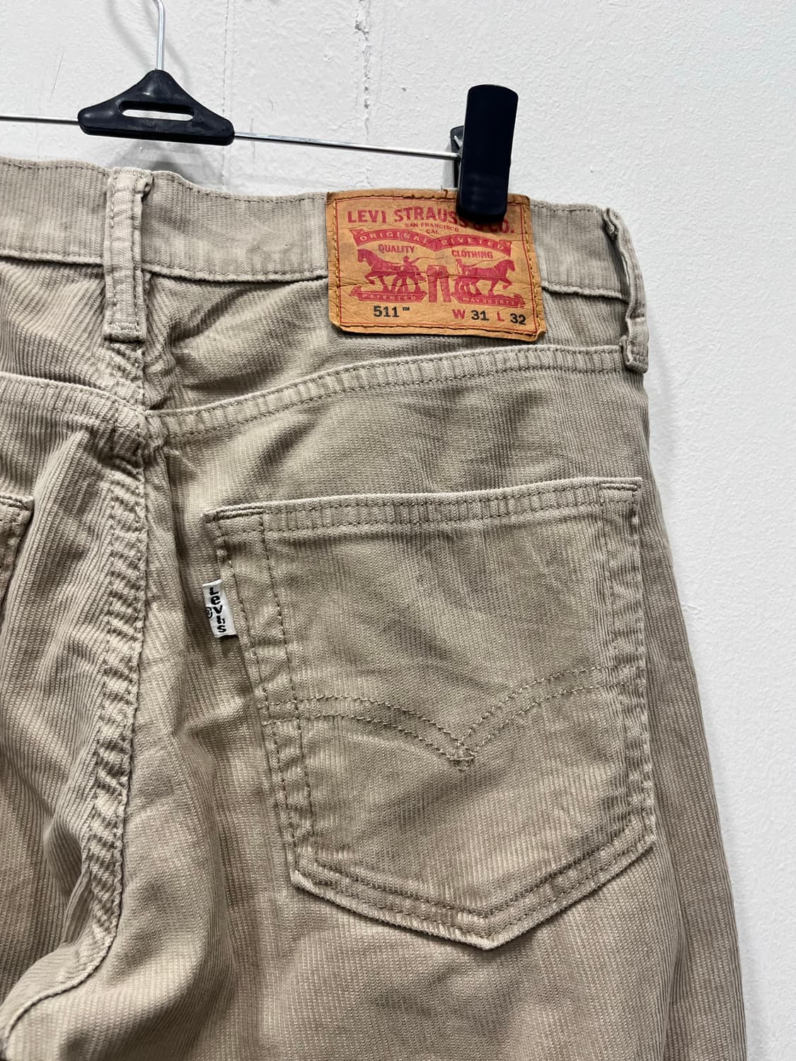 리바이스 511 화이트탭 연베이지 코듀로이 팬츠 31인치 상품이미지4