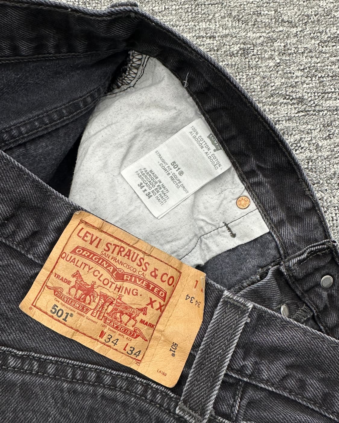 (허단43)00'S 리바이스 501 워싱블랙-M1108 상품이미지4