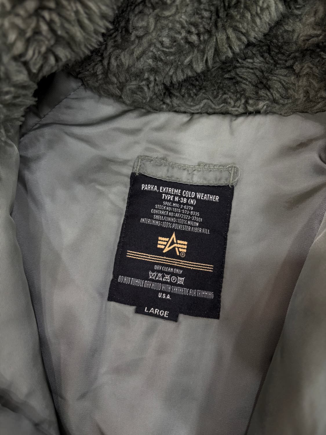 알파인더스트리 N3B 파카 카키 상품이미지3