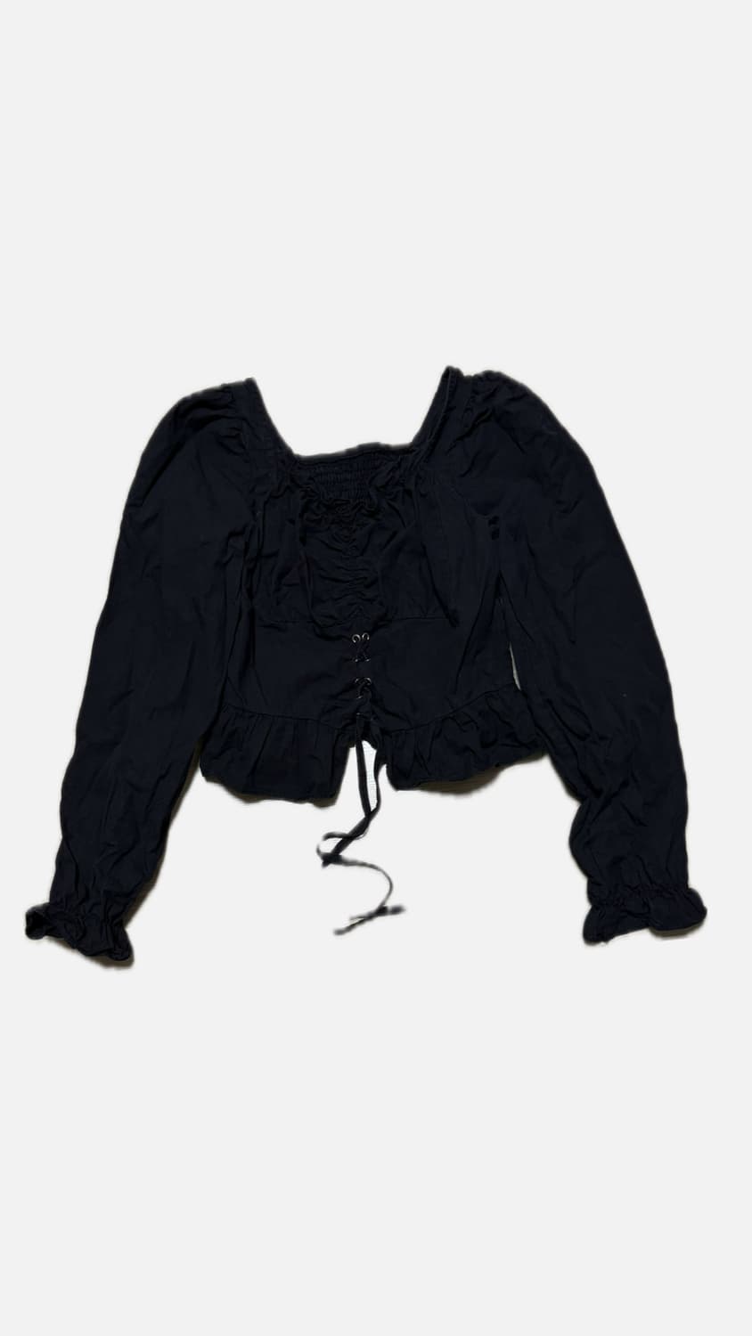 코르셋 디테일 스퀘어넥 블라우스 상품이미지1