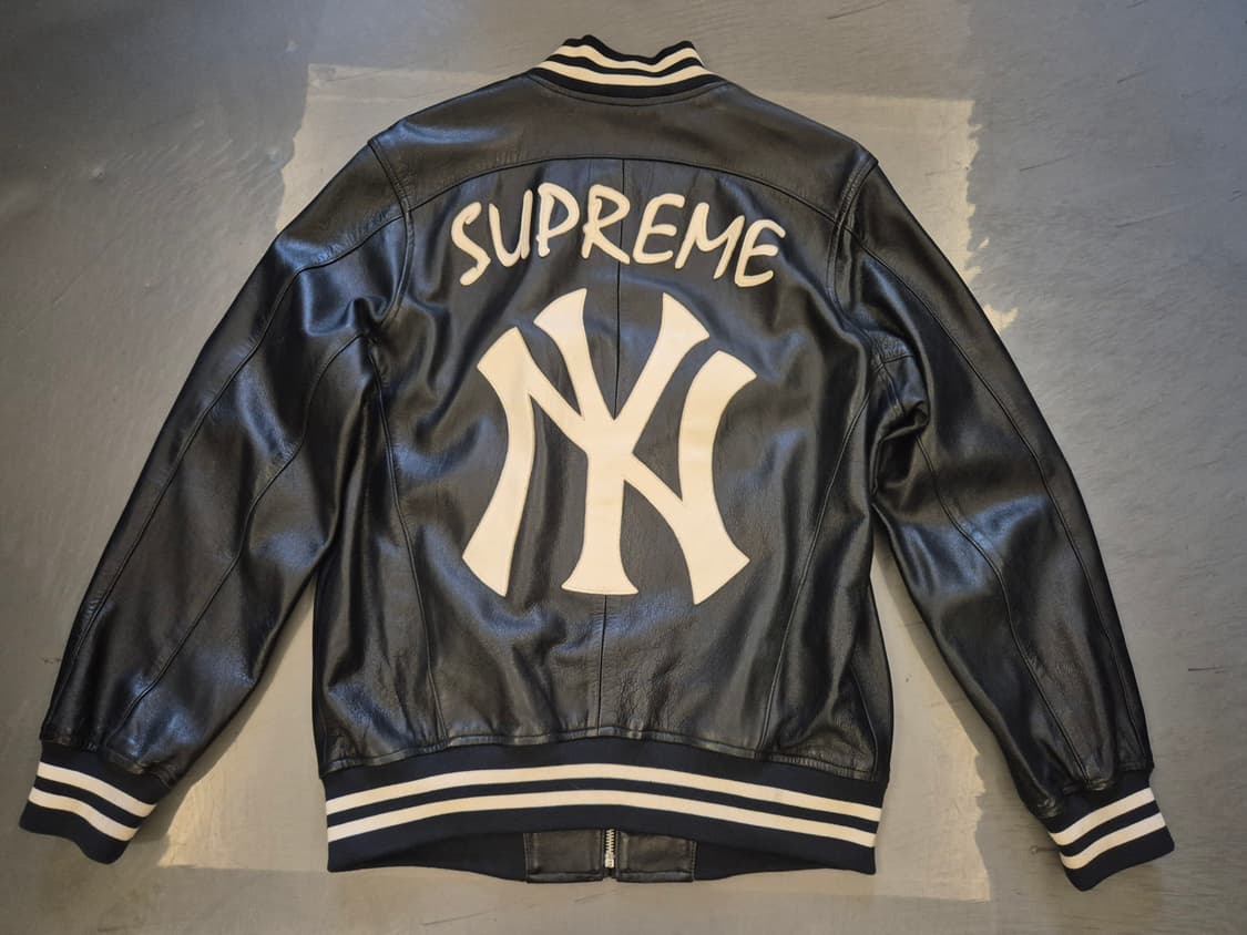 15ss 슈프림 뉴욕양키스 레더 바시티 상품이미지1
