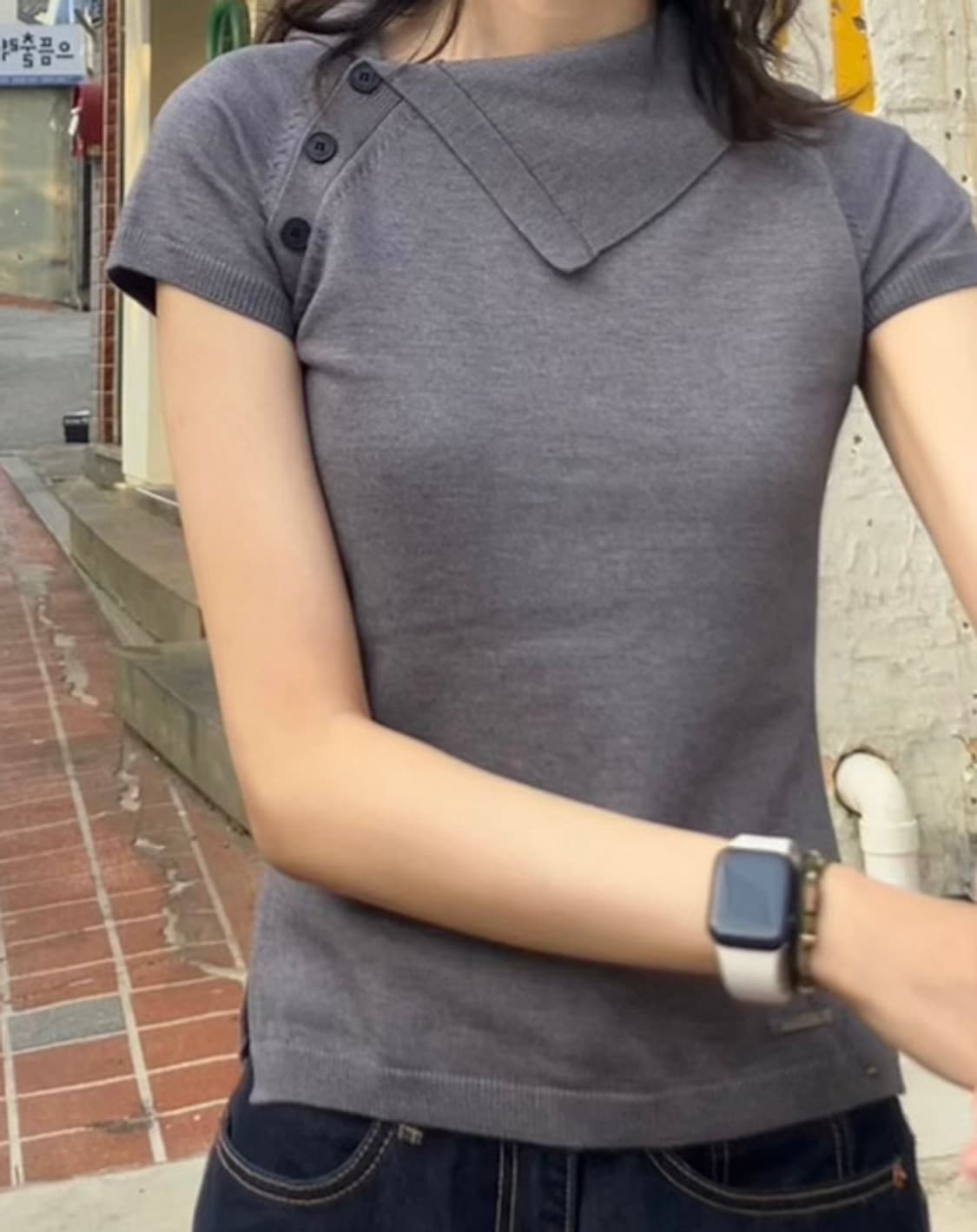Miseki seoul button flip knit top 상품이미지2