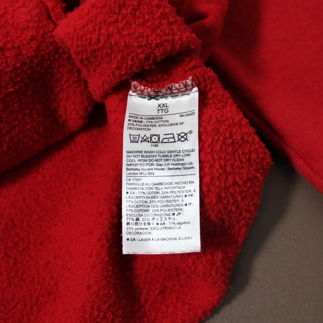 GAP 갭 레드 기모 후드티  상품이미지3