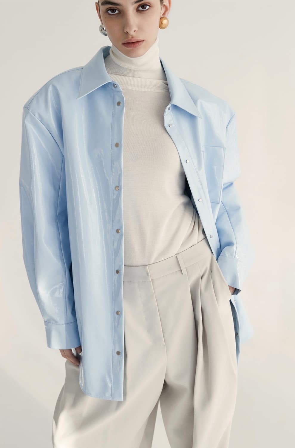 새상품) 드래곤블루스 비건 레더 스트랩 셔츠 자켓 상품이미지7