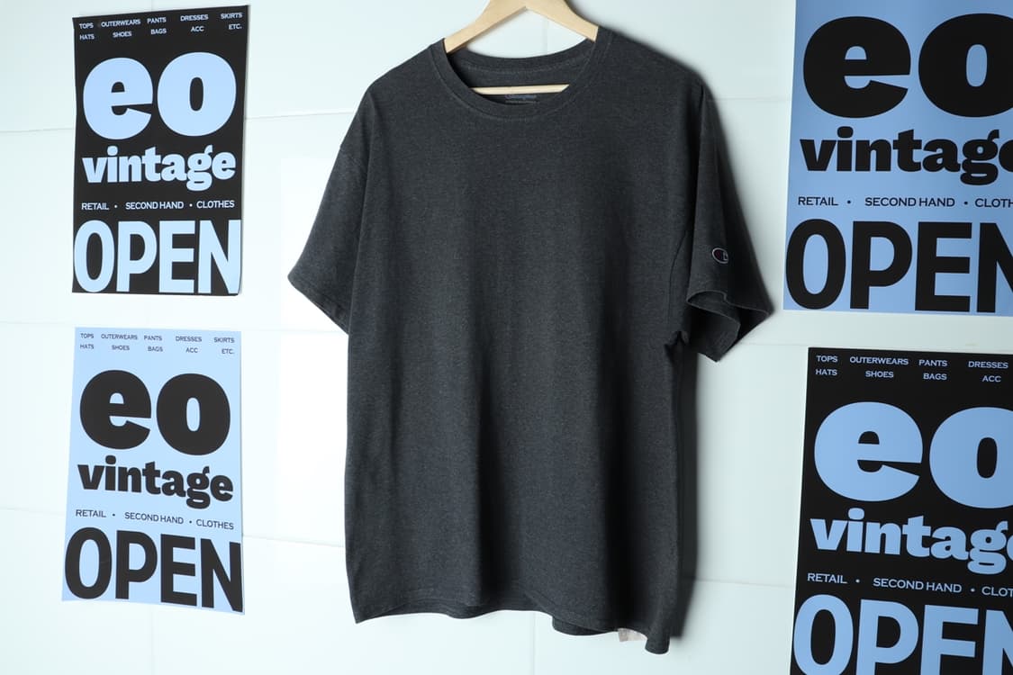 (XL) 챔피온 반팔 티셔츠 차콜 에이징 무지-H33328 상품이미지2