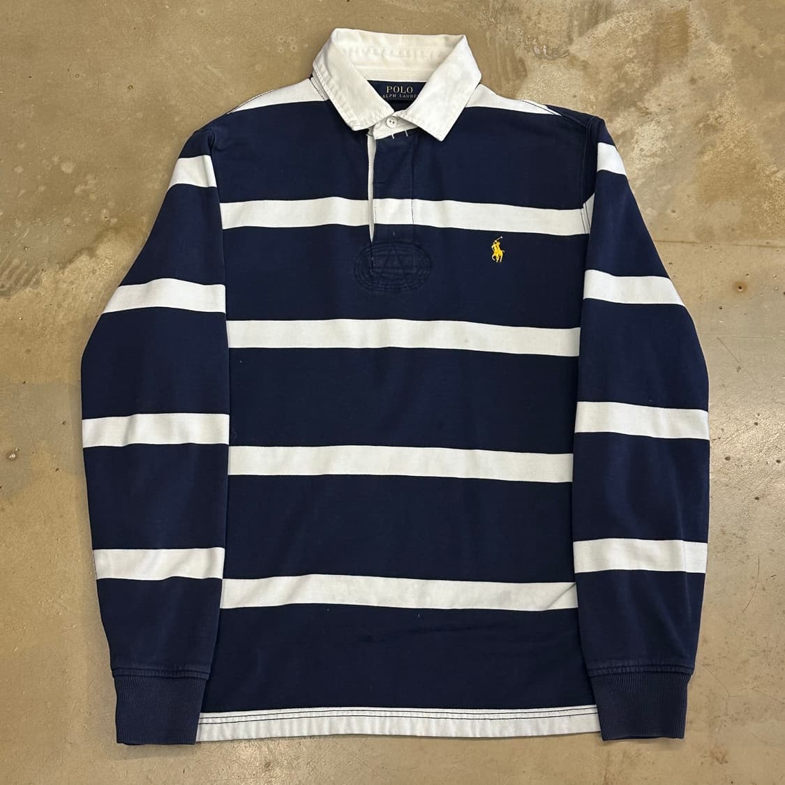 M 폴로랄프로렌 네이비 스트라이프 럭비 티셔츠 상품이미지2