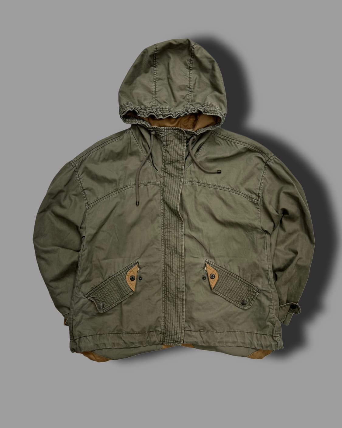 아베크롬비 카키 후드 야상 자켓 M 상품이미지4