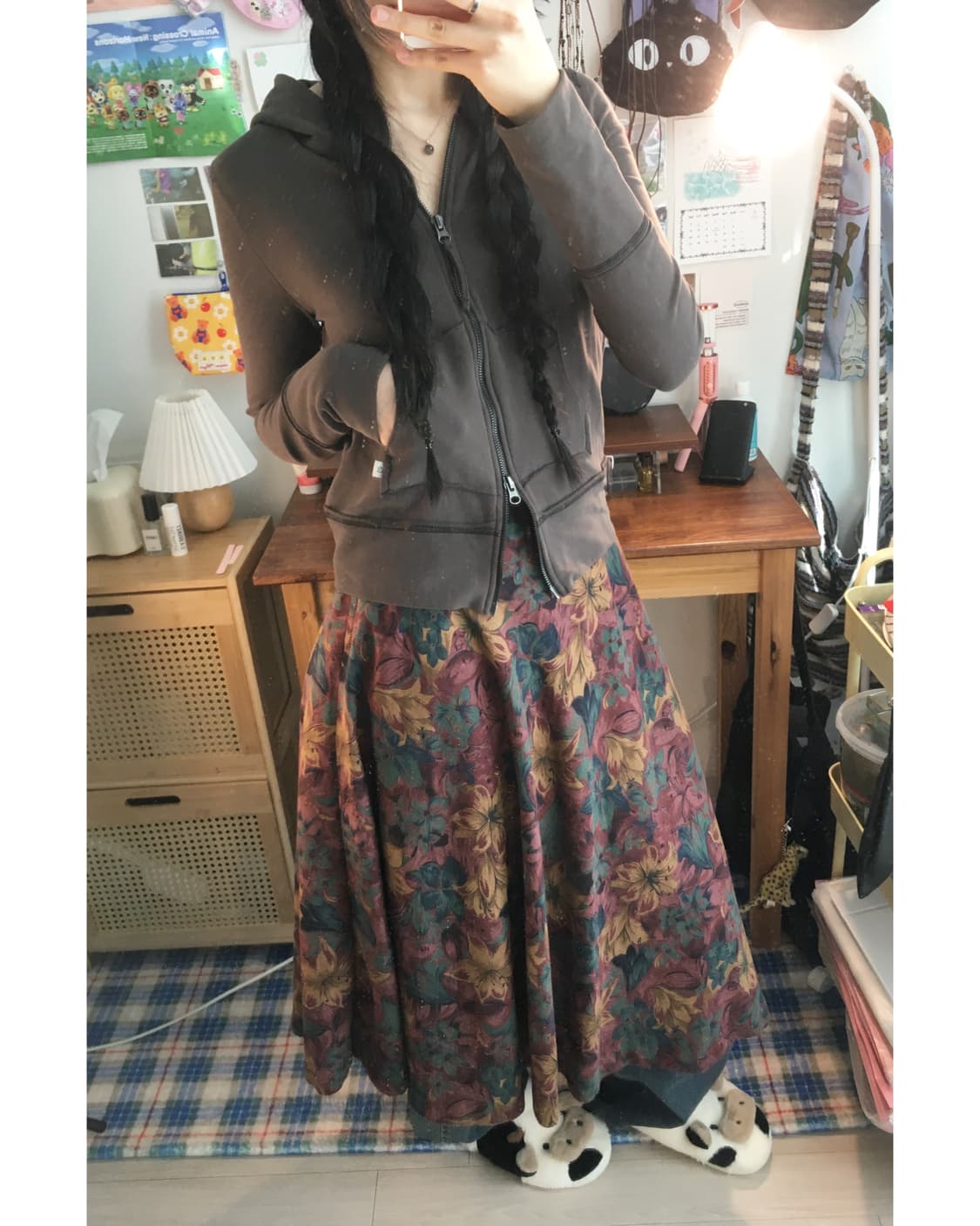 vintage floral pattern long skirt multi 상품이미지4